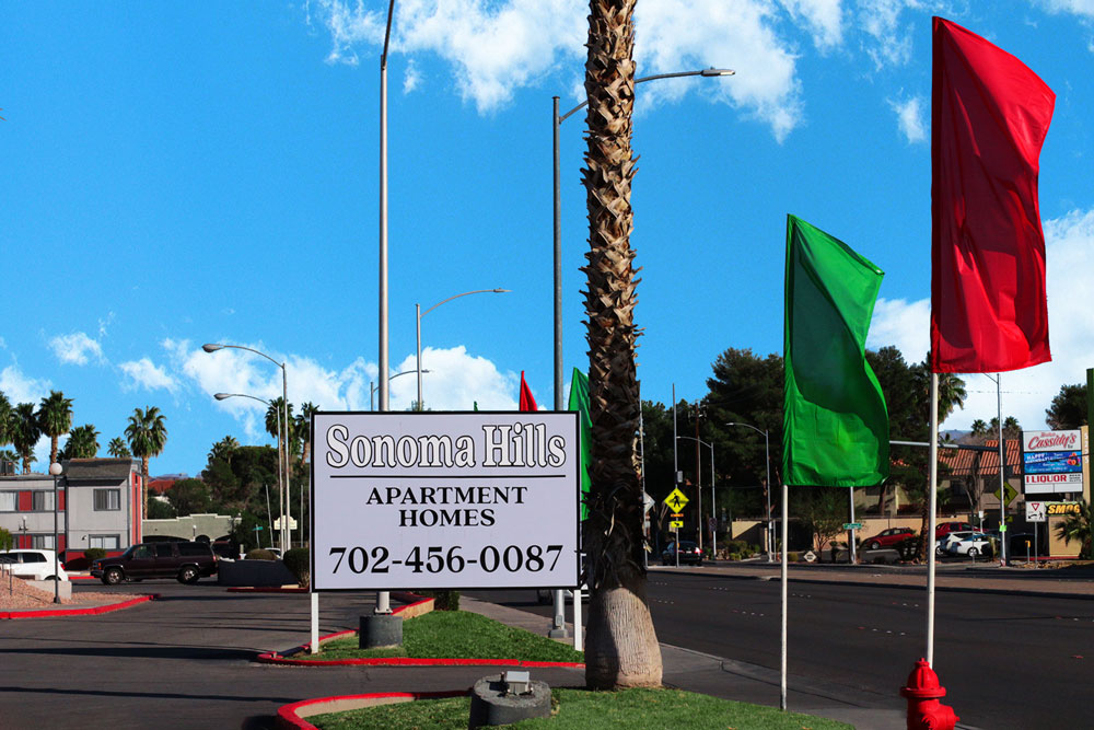 This image displays entrance marker photo of Sonoma Hills Apartments