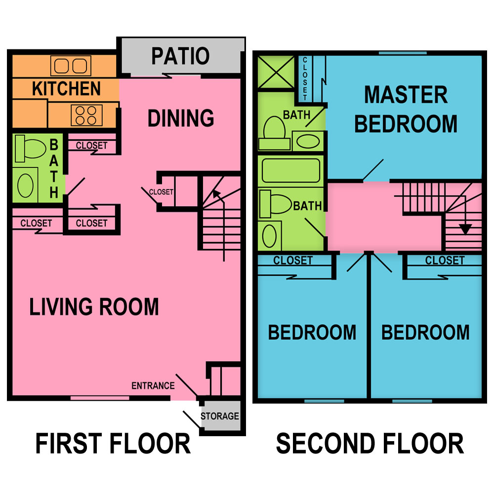 This image is the visual schematic floorplan representation of Plan E at Sonoma Hills Apartments.